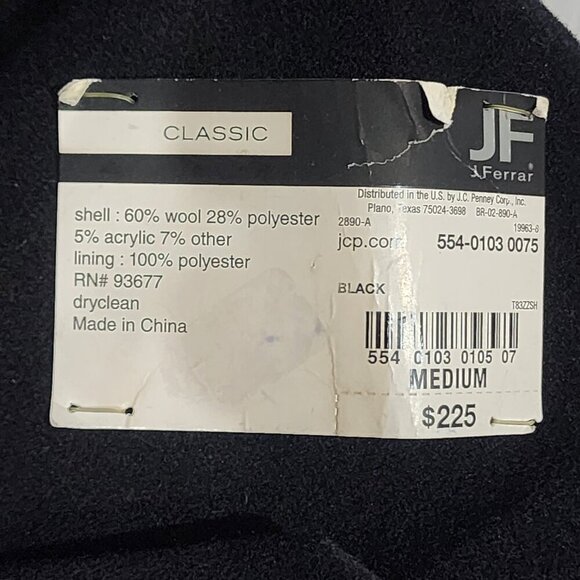 NWT Jf j.ferrar men’s wool bland pea coat black medium - Picture 9 of 9